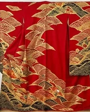 緋色に金彩の振袖（イメージ）